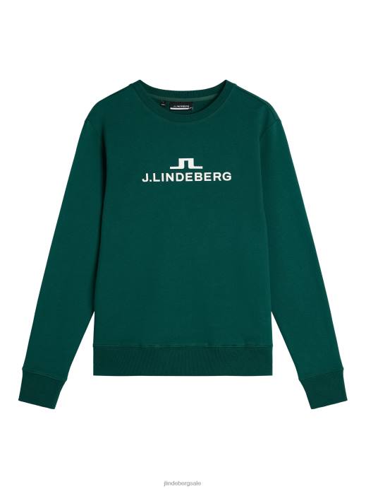 Men J.Lindeberg Rain Forest Alpha Crew Neck Sweatshirt Clothing 8R62642