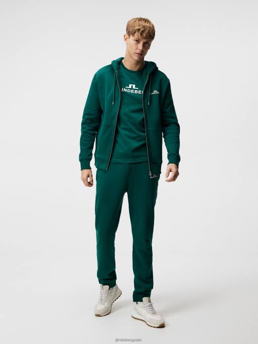 Men J.Lindeberg Rain Forest Alpha Zip Hood Clothing 8R62638