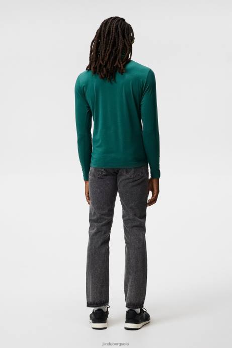 Men J.Lindeberg Rain Forest Melange Luke Half Zip Mid Layer Clothing 8R62614