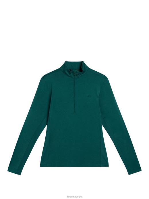 Men J.Lindeberg Rain Forest Melange Luke Half Zip Mid Layer Clothing 8R62614