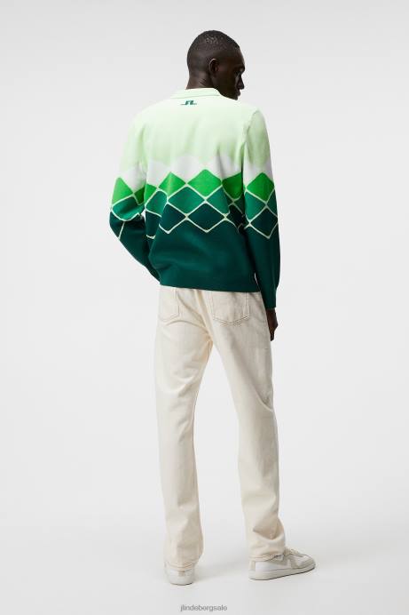 Men J.Lindeberg Rain Forest Ron Knitted Shirt Clothing 8R62580