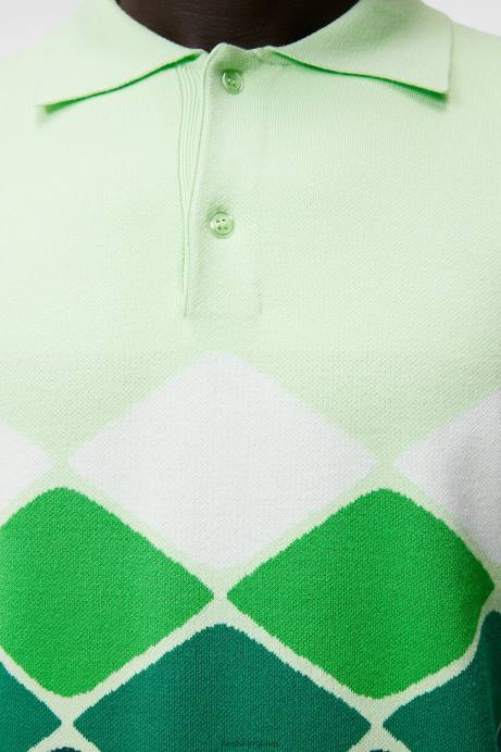 Men J.Lindeberg Rain Forest Ron Knitted Shirt Clothing 8R62580