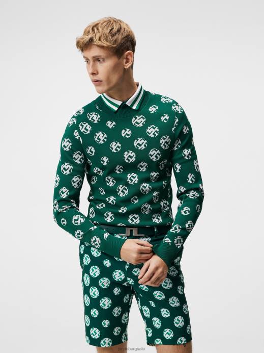 Men J.Lindeberg Rain Forest Sphere Dot Gus Jacquard Sweater Clothing 8R62583