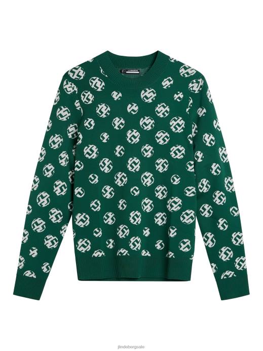Men J.Lindeberg Rain Forest Sphere Dot Gus Jacquard Sweater Clothing 8R62583