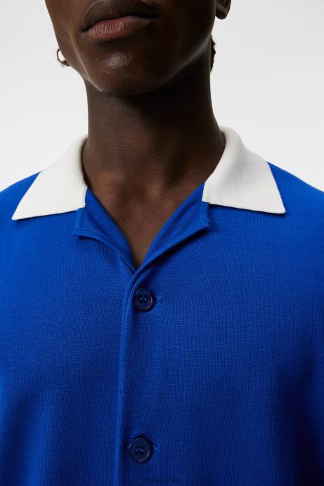 Men J.Lindeberg Surf the Web Wynn Knitted Shirt Clothing 8R62563