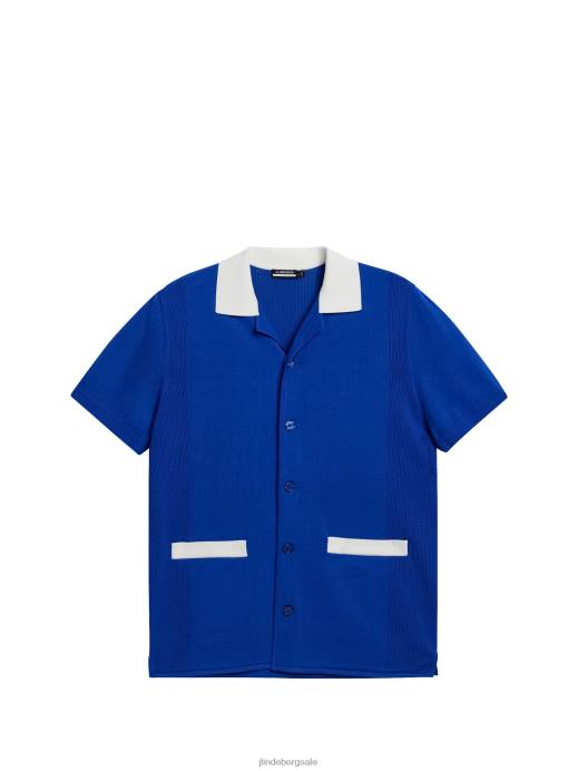 Men J.Lindeberg Surf the Web Wynn Knitted Shirt Clothing 8R62563