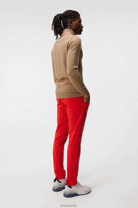 Men J.Lindeberg Tiger Brown Kian Zipped Sweater Clothing 8R62656