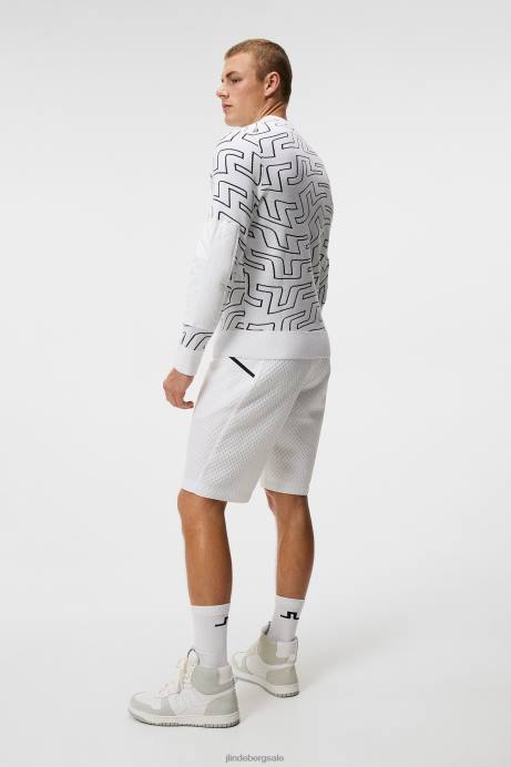 Men J.Lindeberg White Bridge Swirl Bridge Swirl Knitted Sweater Clothing 8R62578