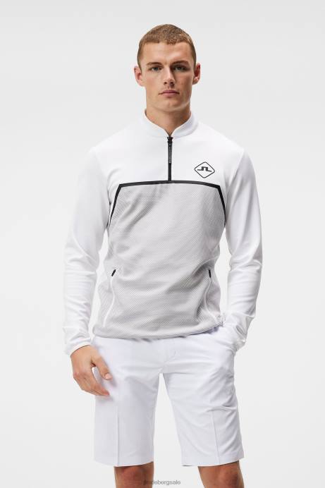 Men J.Lindeberg White Castello Mid Layer Clothing 8R62637