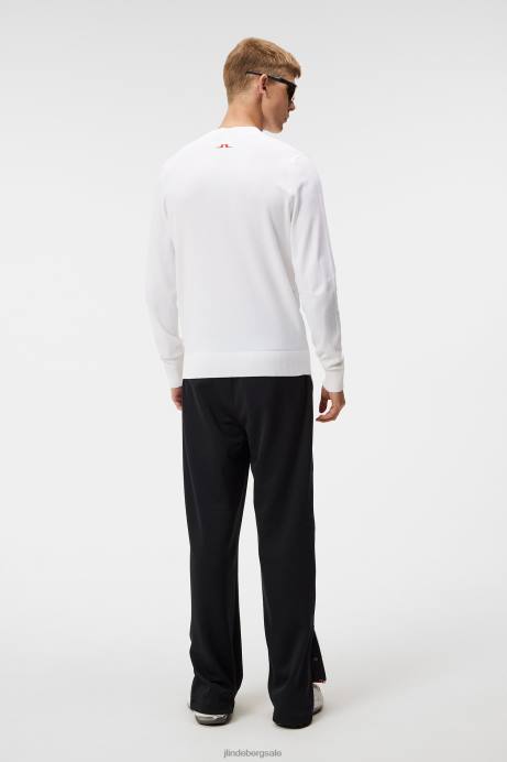 Men J.Lindeberg White Gus Knitted Sweater Clothing 8R62508