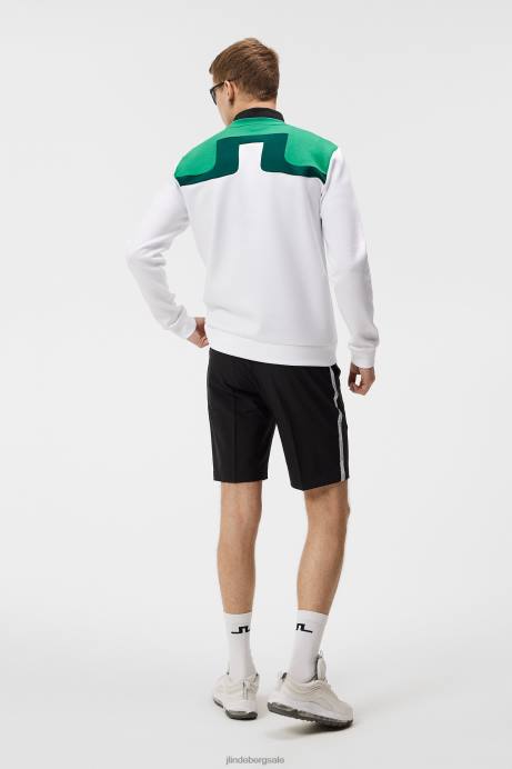 Men J.Lindeberg White Jeff Crew Neck Sweatshirt Clothing 8R62622