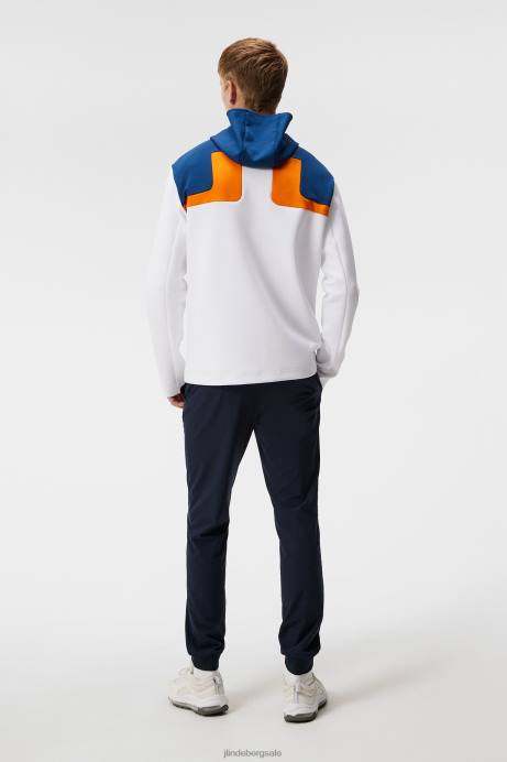 Men J.Lindeberg White Jeff Hoodie Clothing 8R62522