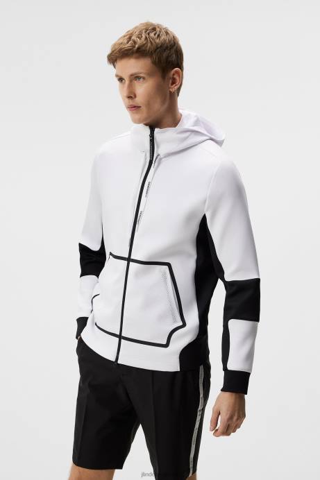 Men J.Lindeberg White Jeremy Hood Clothing 8R62647