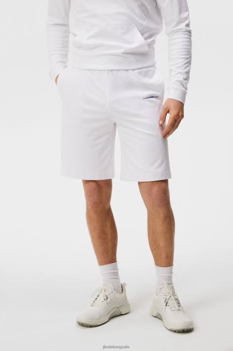 Men J.Lindeberg White Logo Shorts Clothing 8R62574