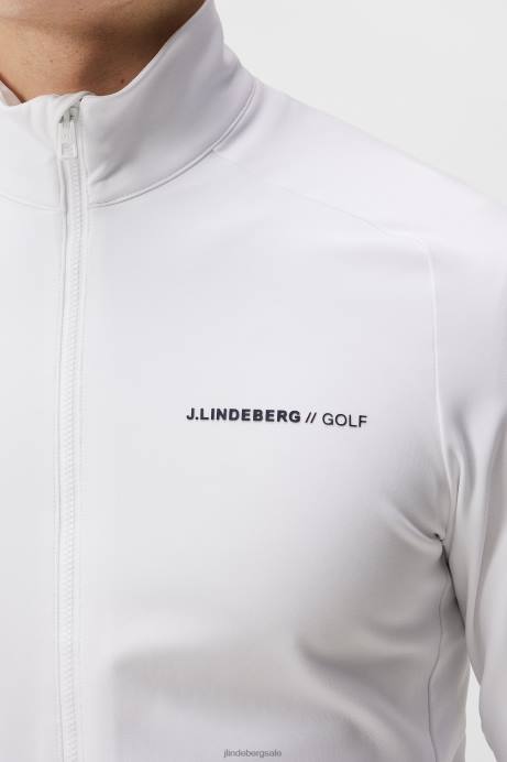Men J.Lindeberg White Melker Mesh Mid Layer Clothing 8R62565