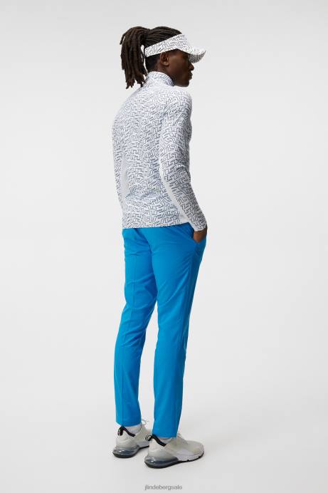 Men J.Lindeberg White Outline Bridge Swirl Luke Print Half Zip Mid Layer Clothing 8R62603