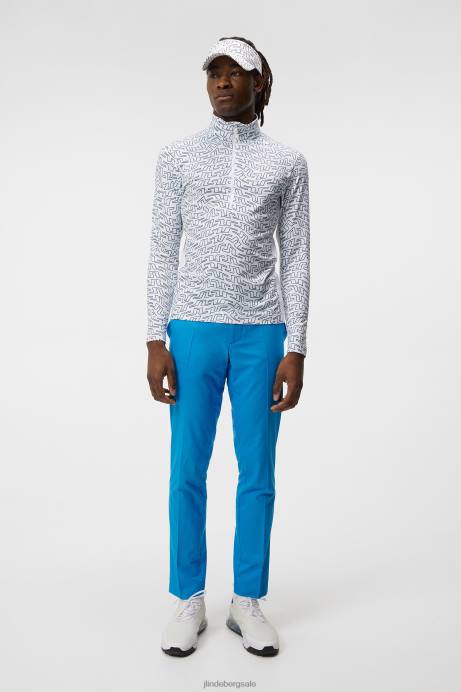 Men J.Lindeberg White Outline Bridge Swirl Luke Print Half Zip Mid Layer Clothing 8R62603