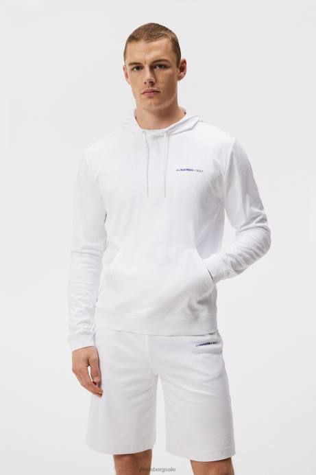 Men J.Lindeberg White Roland Hood Clothing 8R62568