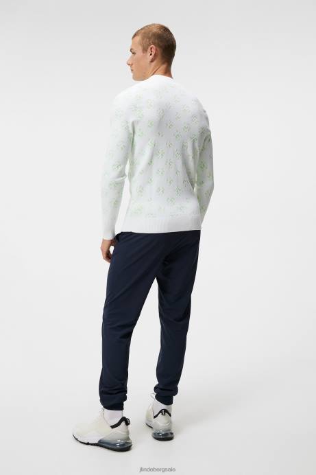 Men J.Lindeberg White Sphere Dot Gus Jacquard Sweater Clothing 8R62584
