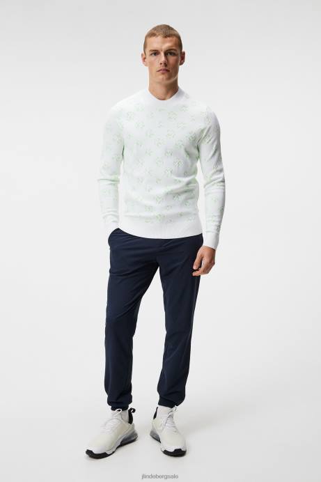 Men J.Lindeberg White Sphere Dot Gus Jacquard Sweater Clothing 8R62584