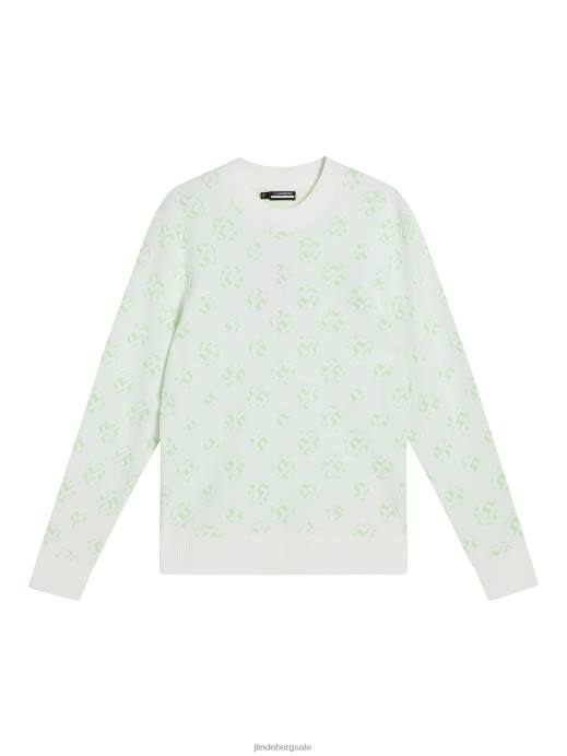 Men J.Lindeberg White Sphere Dot Gus Jacquard Sweater Clothing 8R62584