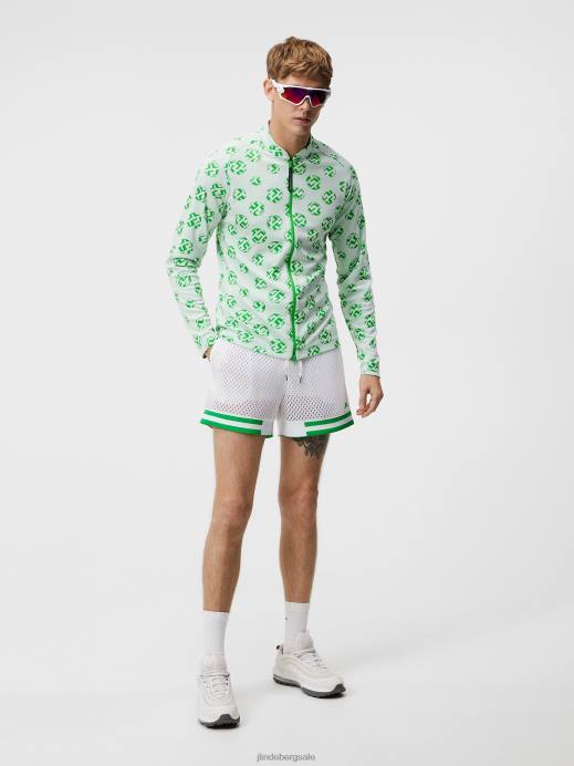 Men J.Lindeberg White Sphere Dot Patric Jacquard Mid Layer Clothing 8R62604