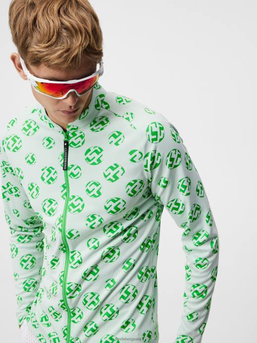 Men J.Lindeberg White Sphere Dot Patric Jacquard Mid Layer Clothing 8R62604