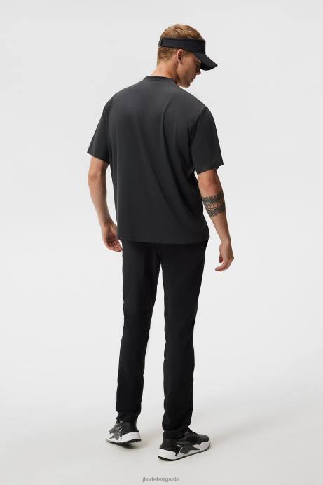 Men J.Lindeberg Black Melange Alf T-shirt Clothing 8R6266
