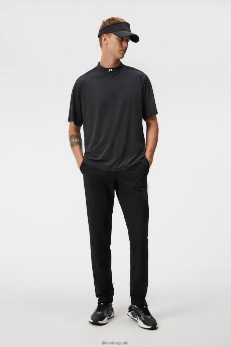 Men J.Lindeberg Black Melange Alf T-shirt Clothing 8R6266