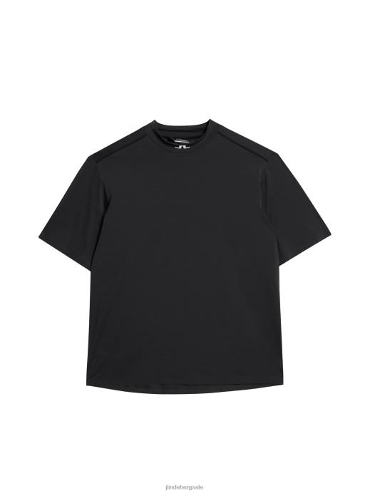 Men J.Lindeberg Black Melange Alf T-shirt Clothing 8R6266