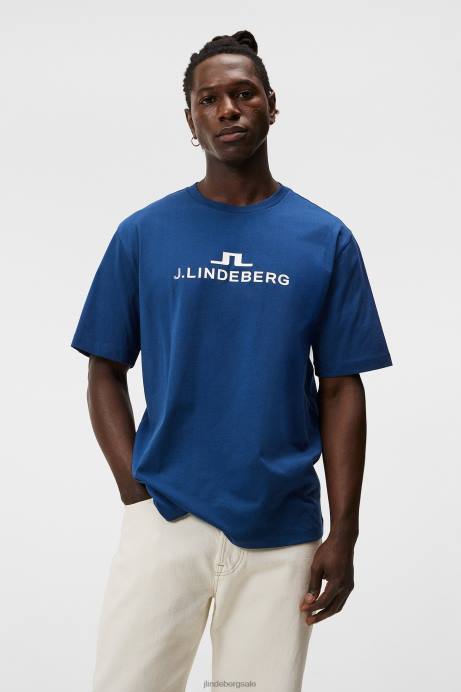 Men J.Lindeberg Estate Blue Alpha T-shirt Clothing 8R622