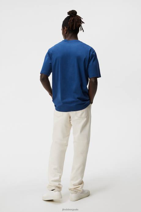 Men J.Lindeberg Estate Blue Alpha T-shirt Clothing 8R622