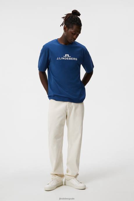 Men J.Lindeberg Estate Blue Alpha T-shirt Clothing 8R622