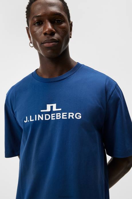 Men J.Lindeberg Estate Blue Alpha T-shirt Clothing 8R622