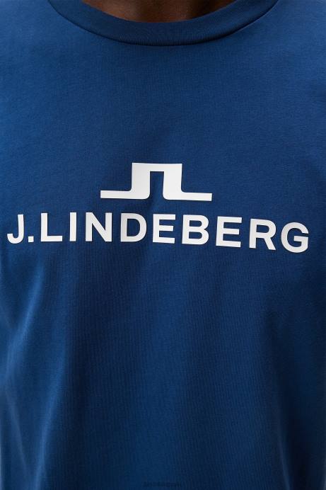 Men J.Lindeberg Estate Blue Alpha T-shirt Clothing 8R622