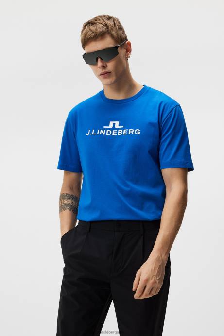 Men J.Lindeberg Lapis Blue Alpha T-shirt Clothing 8R62180
