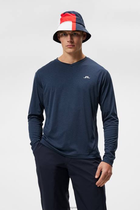 Men J.Lindeberg Navy Active Long Sleeve T-shirt Clothing 8R62162