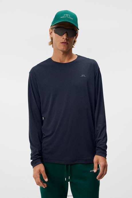Men J.Lindeberg Navy Ade Long Sleeve T-shirt Clothing 8R627
