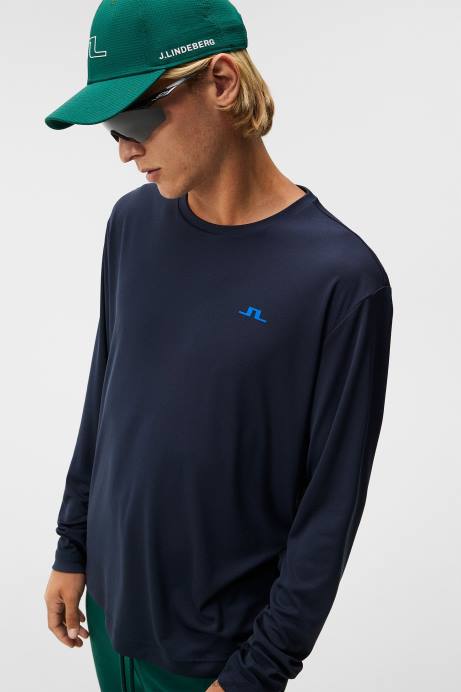 Men J.Lindeberg Navy Ade Long Sleeve T-shirt Clothing 8R627