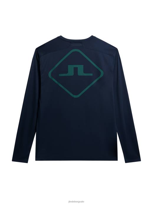 Men J.Lindeberg Navy Diamond Long Sleeve T-shirt Clothing 8R6213