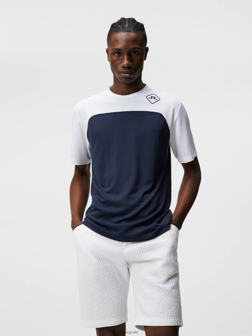 Men J.Lindeberg Navy Mesh Blocked T-shirt Clothing 8R62186