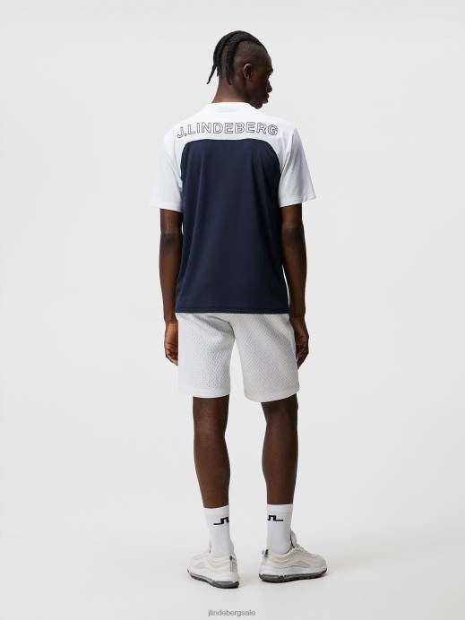 Men J.Lindeberg Navy Mesh Blocked T-shirt Clothing 8R62186