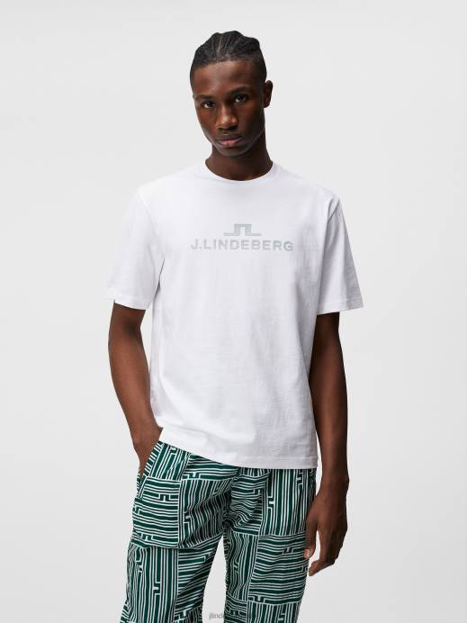 Men J.Lindeberg White Alpha T-shirt Clothing 8R62179