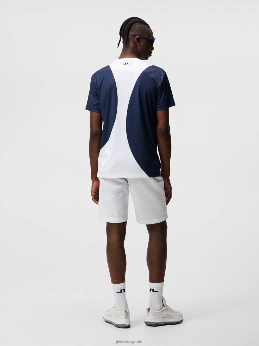 Men J.Lindeberg White Big Spots Tee Clothing 8R62181