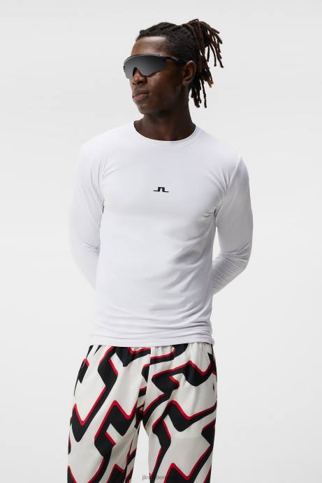 Men J.Lindeberg White Thor Top Clothing 8R6274