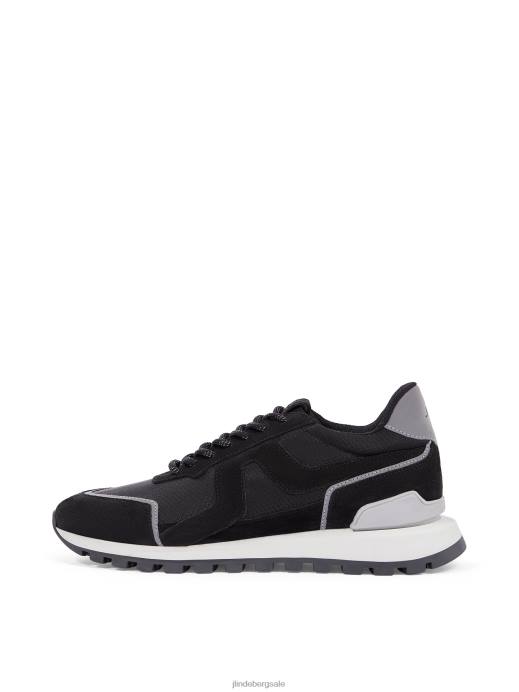 Men J.Lindeberg Black Bridge Runner Sneakers Footwear 8R622538