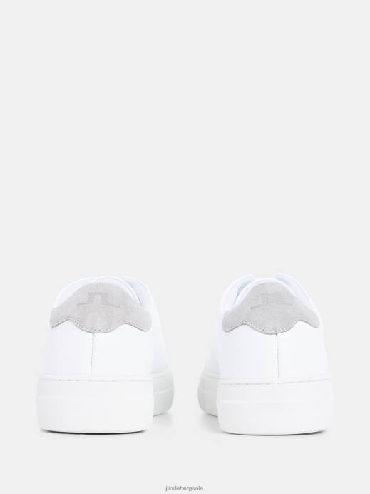 Men J.Lindeberg White Art Signature Leather Sneaker Footwear 8R621265