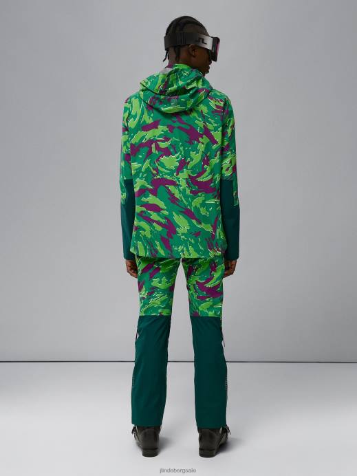 Men J.Lindeberg Canimol Green Aerial Pro Print Shell Jacket Clothing 8R621284