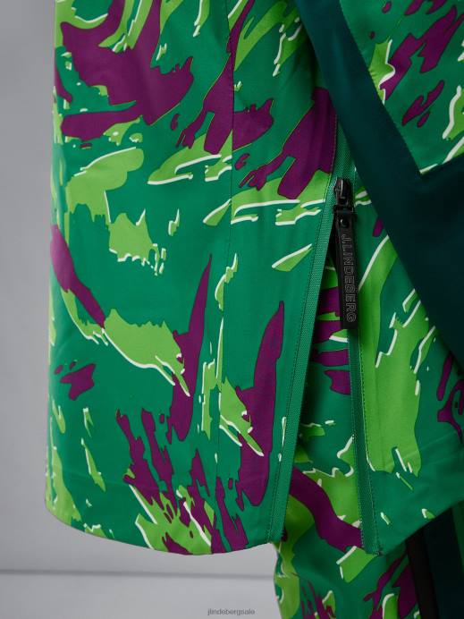 Men J.Lindeberg Canimol Green Aerial Pro Print Shell Jacket Clothing 8R621284