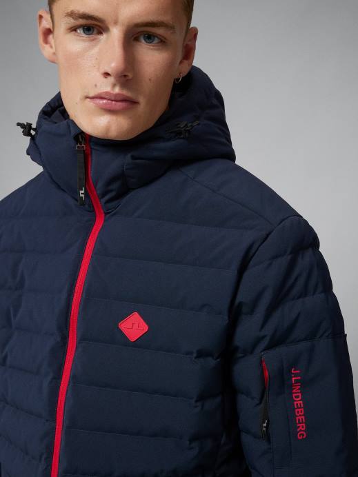 Men J.Lindeberg Navy Thermic Pro Down Jacket Clothing 8R621291